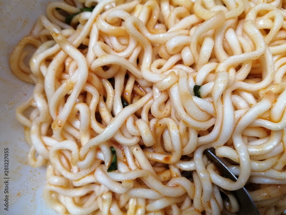 Close up instant noodle background Close up instant noodle background
