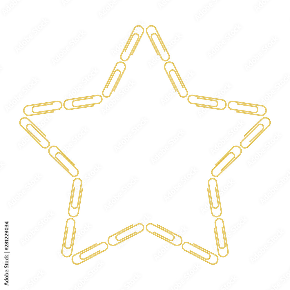 Paper clips isolated on white background,Top view,flat lay,Paperclip icon Paper clips isolated on white background,Top view,flat lay,Paperclip icon