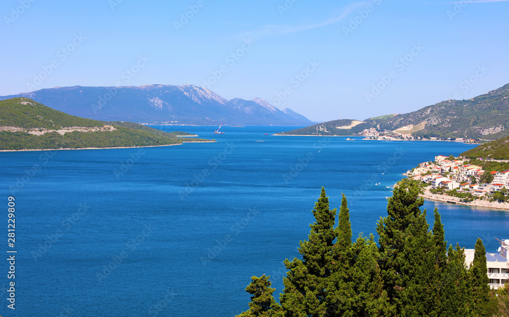 Beautiful panoramic view of Adriatic Sea from Neum town in Bosnia and Herzegovina, Europe
