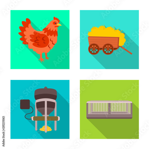 Isolated object of countryside and plant symbol. Collection of countryside and farming stock vector illustration.