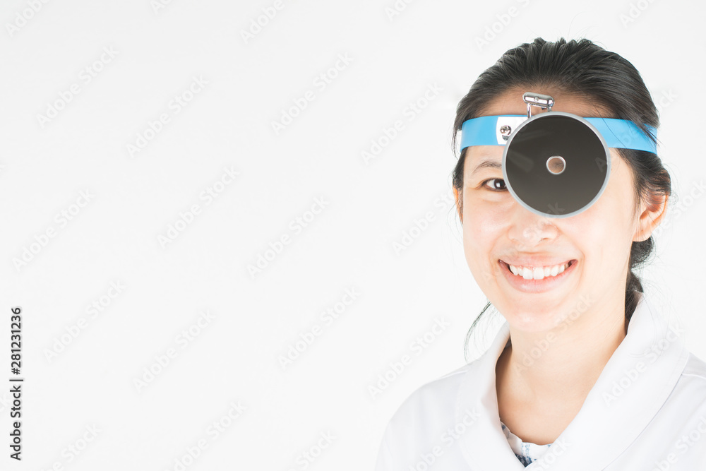 Female doctor specialist for ear nose and throat. Female doctor specialist for ear nose and throat.