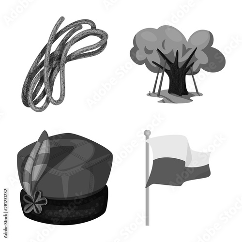 Vector design of national and culture sign. Collection of national and tour stock symbol for web.