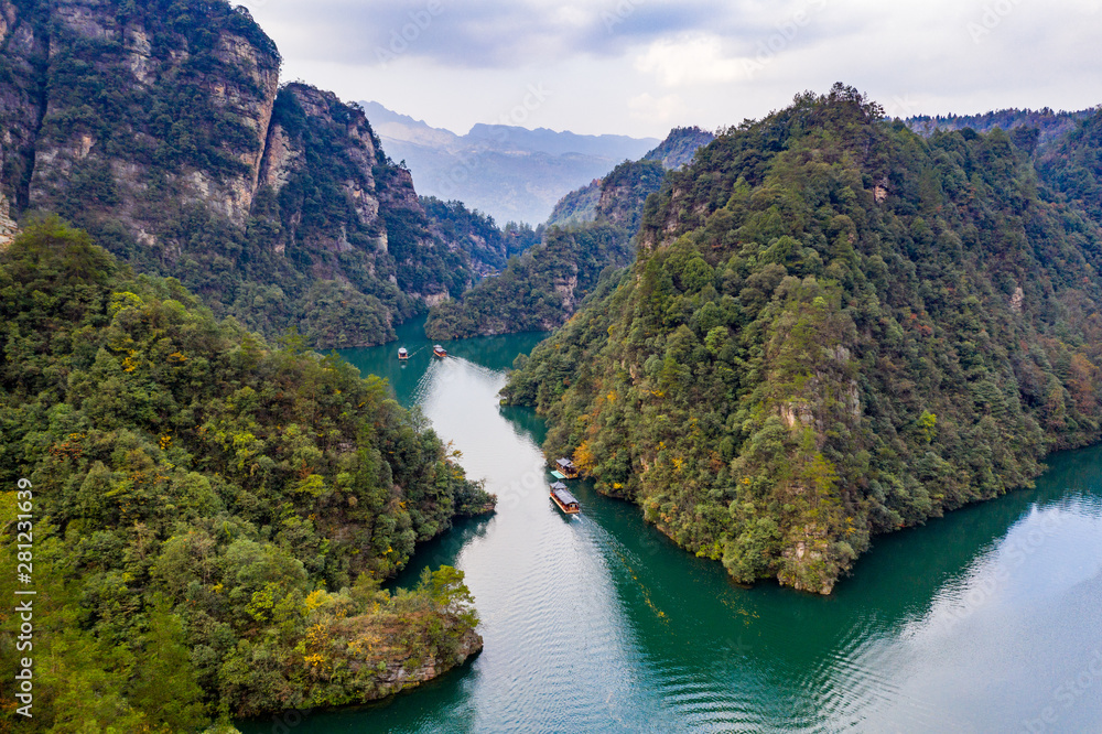 Beautiful scenery of Baofeng lake and mountain in China