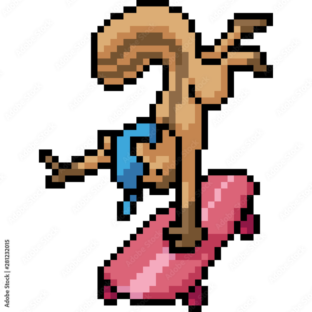 vector pixel art skateboaard squirrel vector pixel art skateboaard squirrel