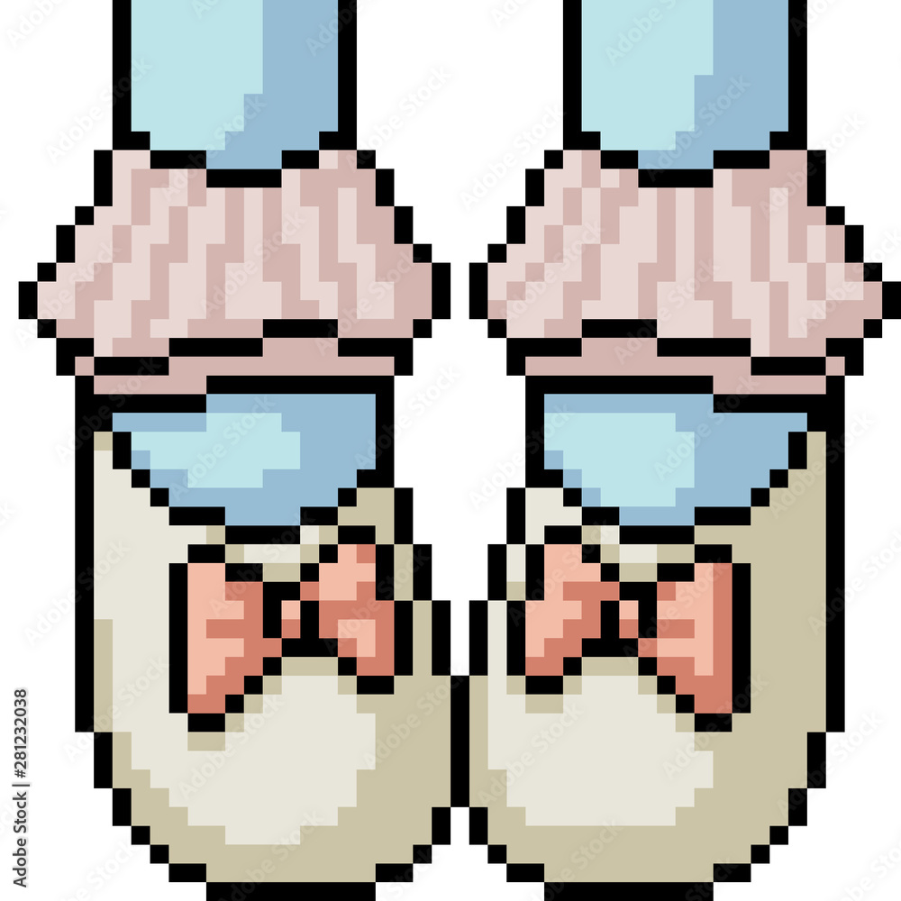 vector pixel art girl shoe vector pixel art girl shoe