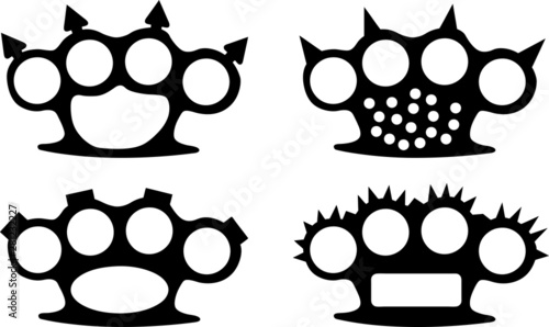 set of different brass knuckles