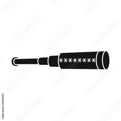 Vector illustration of spyglass and sea logo. Collection of spyglass and vintage stock symbol for web.