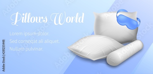 Pillows World Horizontal Banner Blank Soft Pads