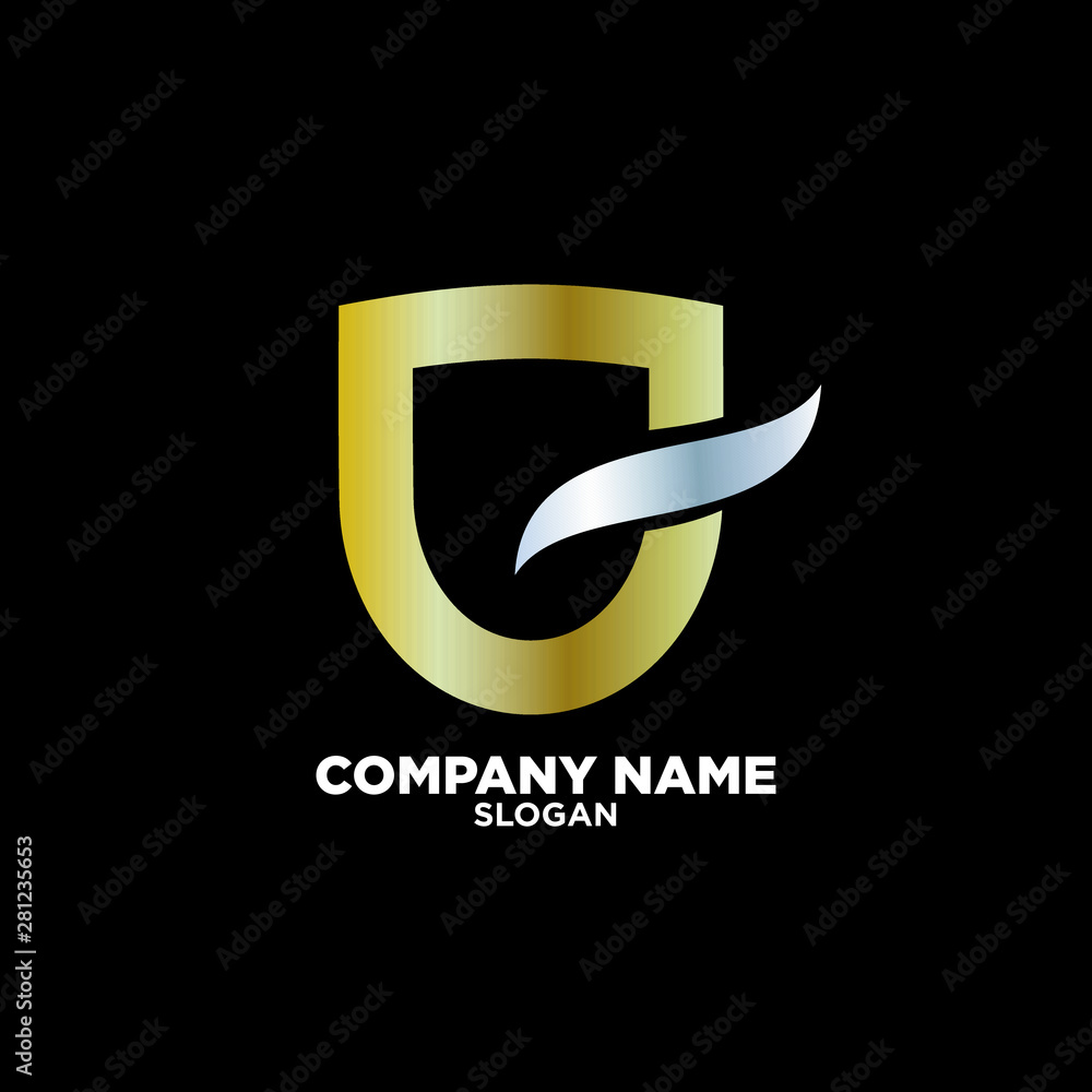 Illustration of shield, modern logo for security Illustration of shield, modern logo for security