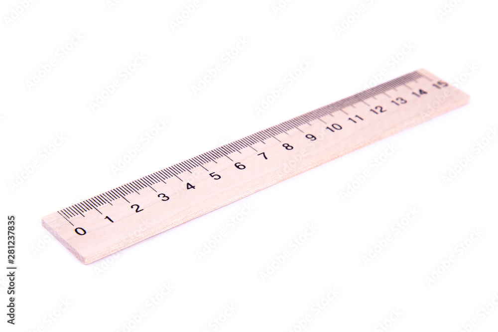 Wooden ruler on white background Wooden ruler on white background