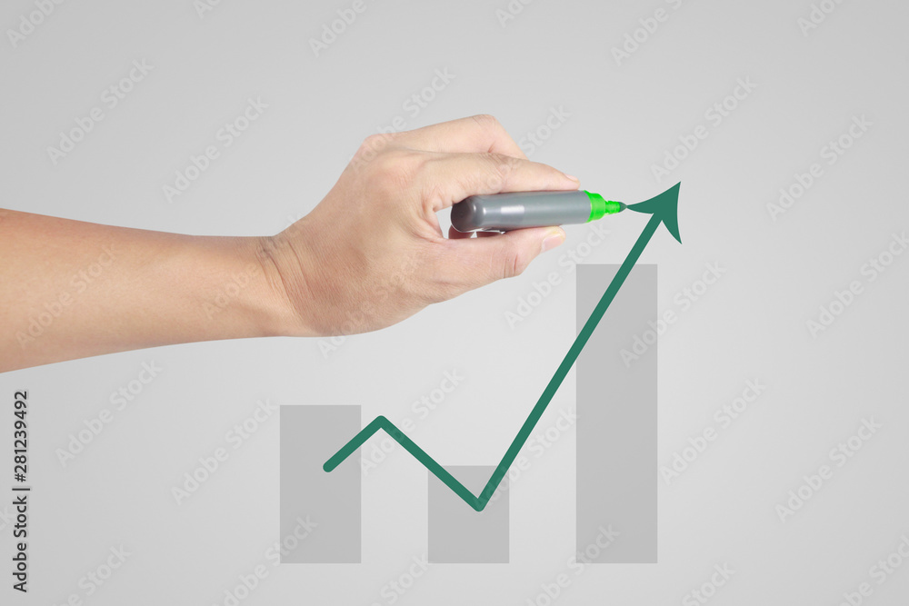 Hand writing analyze graph for trade stock market
