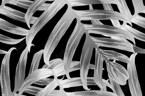 Black white exotic pattern.