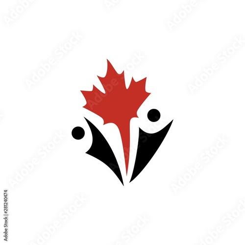 canada canadian people logo vector icon illustration