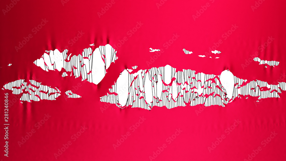 red torn fabric 3d render image
