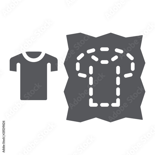 Sewing pattern glyph icon, dressmaking and sew, clothing pattern sign, vector graphics, a solid pattern on a white background.