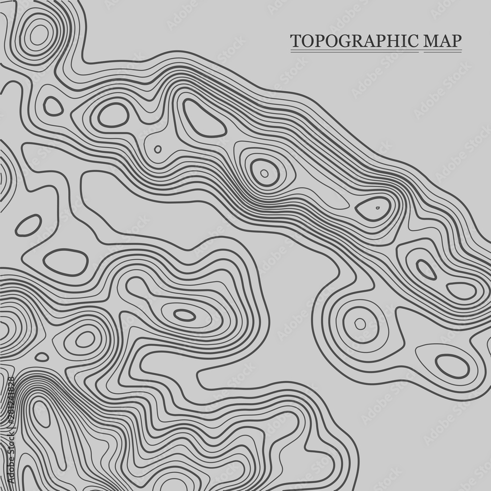 Topographic map. Vector illustration. Contour. Map background