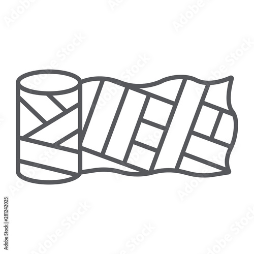 Sewing material thin line icon, fashion and sew, spool sign, vector graphics, a linear pattern on a white background.