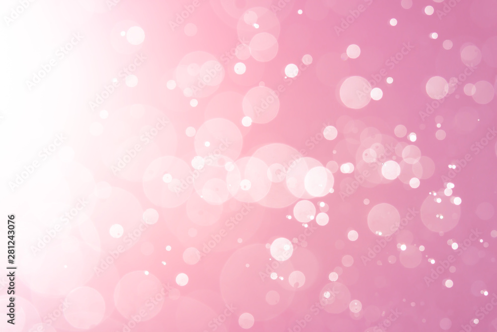 Abstract Pink bokeh defocus glitter blur background.