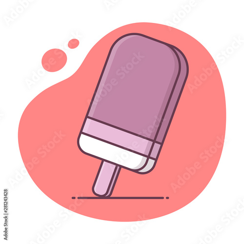 Popsicle vector icon illustration in monoline / line art style