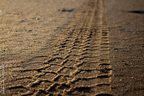 tire tracks in sand