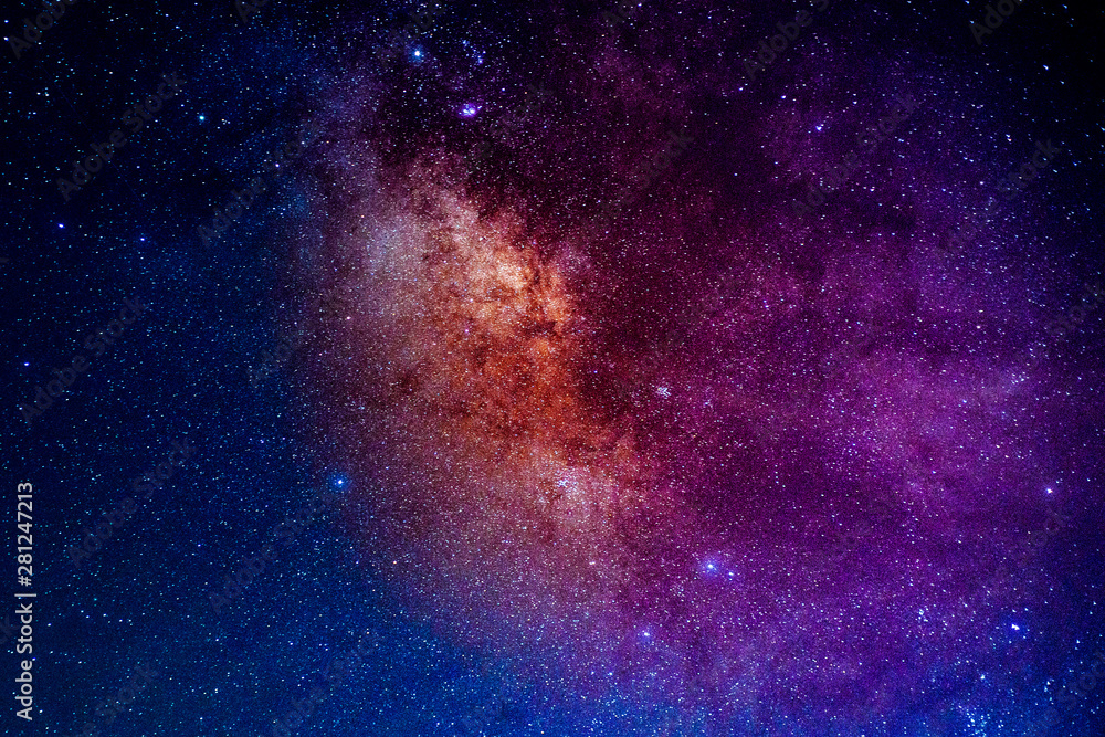 Obraz premium Milky way,galaxy,cosmos on dark sky