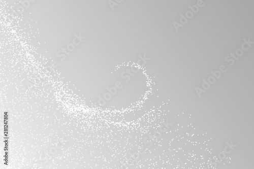 Abstract light wave of white particles