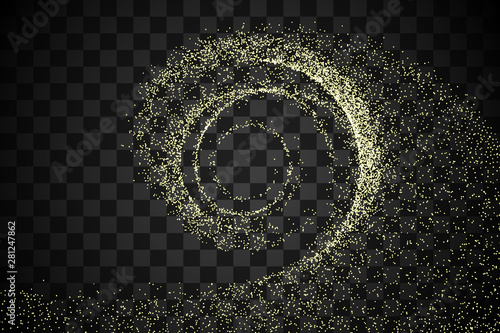 Abstract golden particles light wave