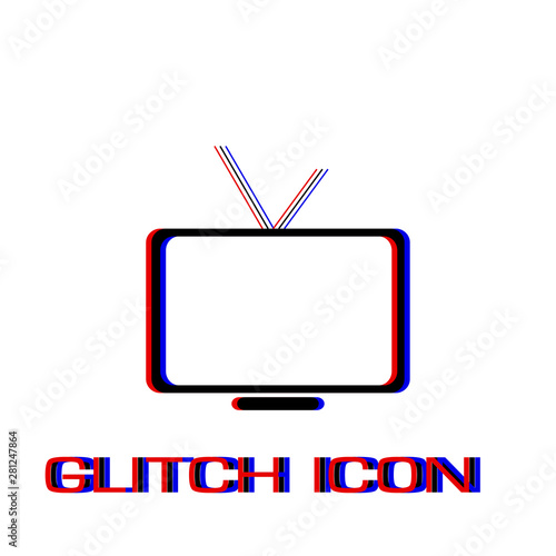 Tv icon flat.