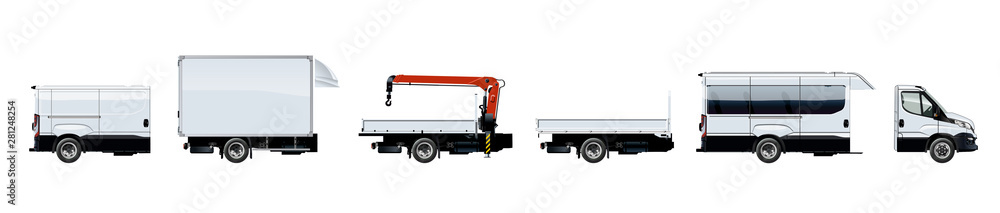 Vector truck template isolated on white background - obrazy, fototapety, plakaty 