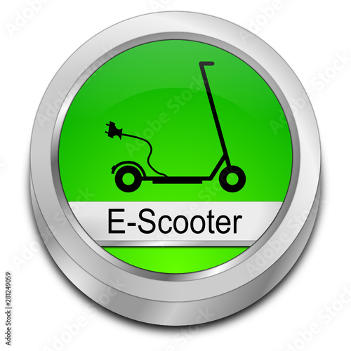 E-Scooter Button - 3D illustration