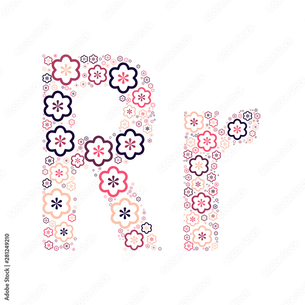 Letter of the alphabet of colored flowers positive fun mozaykoy. Letter of the alphabet of colored flowers positive fun mozaykoy.