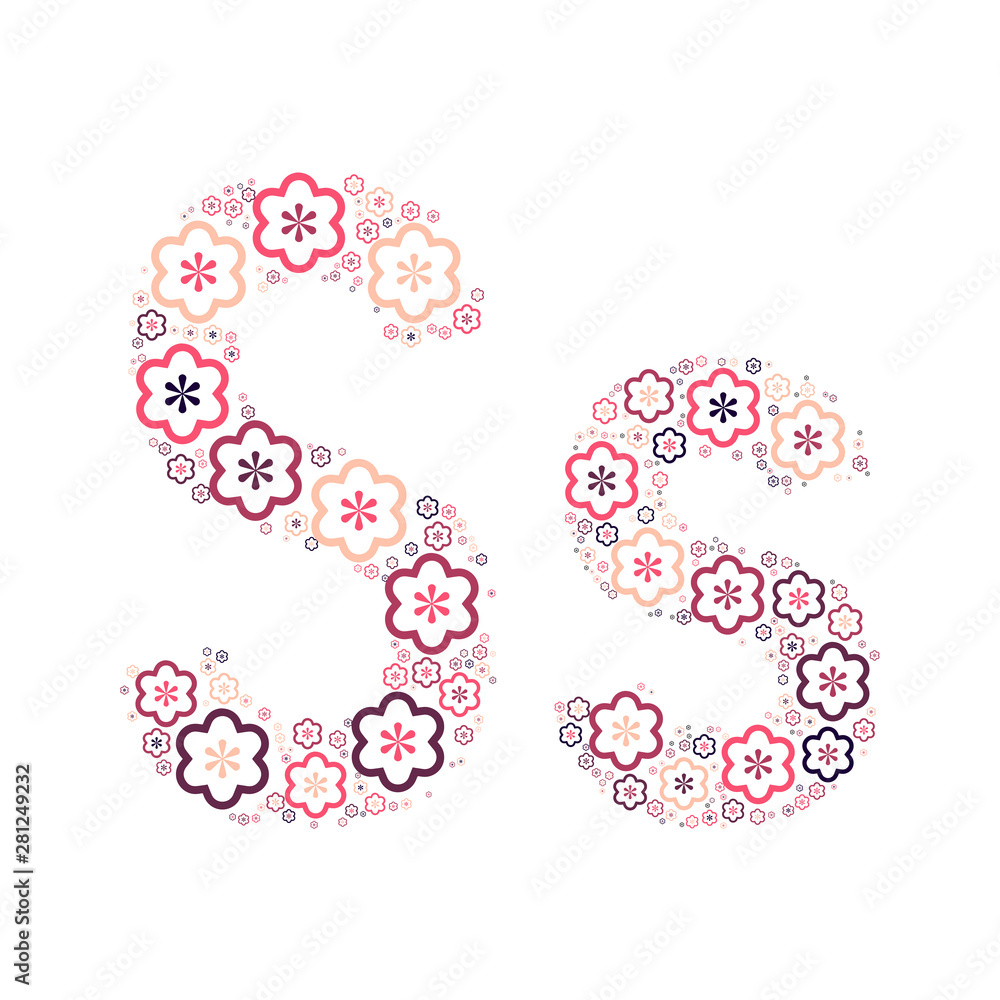 Letter of the alphabet of colored flowers positive fun mozaykoy.