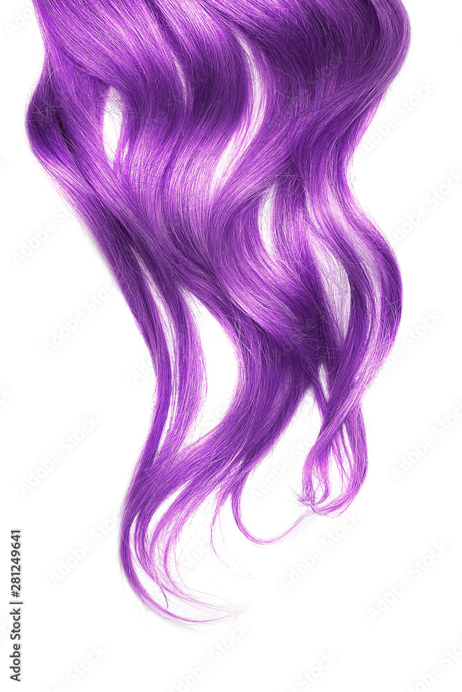 Purple wavy hair isolated on white background Purple wavy hair isolated on white background