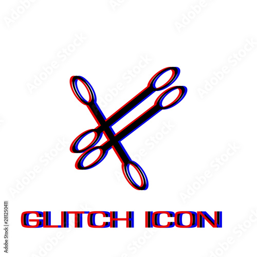 Cotton swabs icon flat.