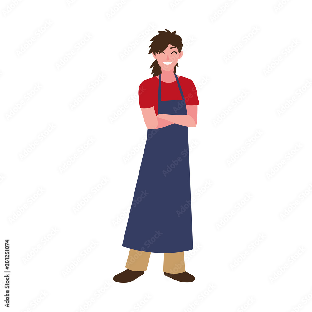 seller woman character with apron