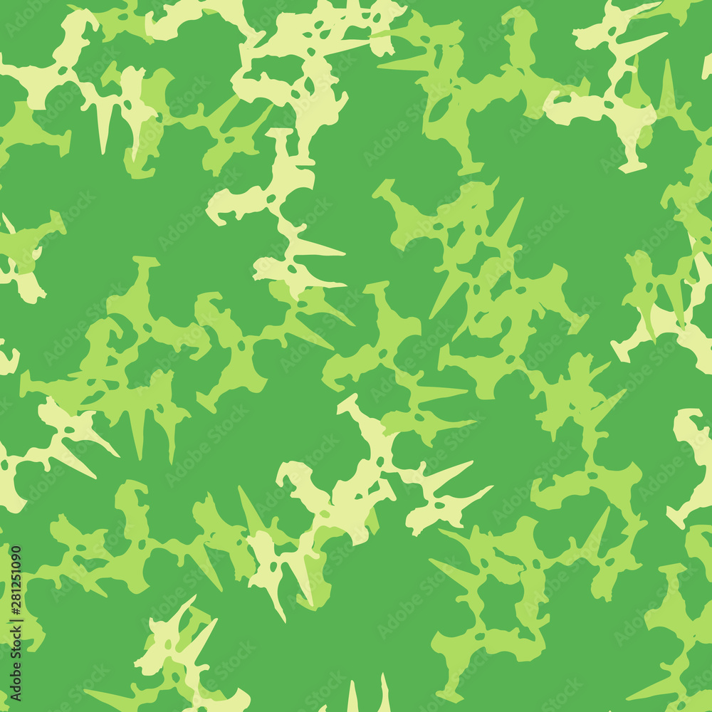 Summer camouflage of various shades of green and yellow colors Summer camouflage of various shades of green and yellow colors