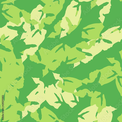 Summer camouflage of various shades of green and yellow colors