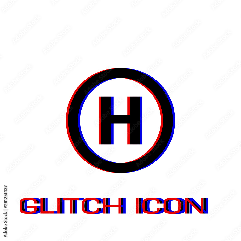 Helicopter landing icon flat Helicopter landing icon flat