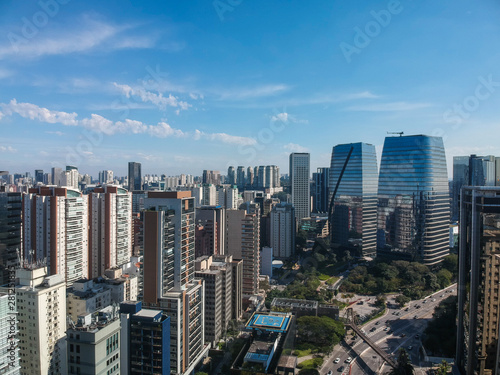 Vista aérea do Itaim Bibi em São Paulo, Brasil