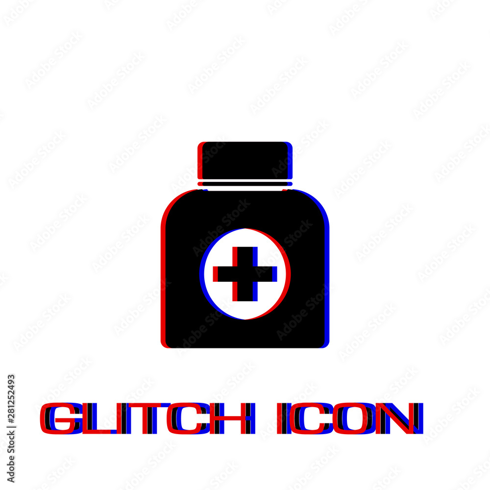 Obraz premium Medicine bottle icon flat