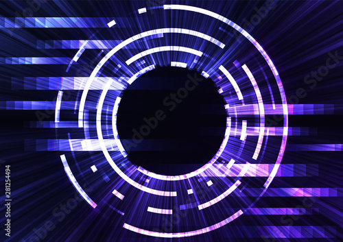 multicolor abstract circle background, digital overlap layer line, simple technology design template, vector illustration