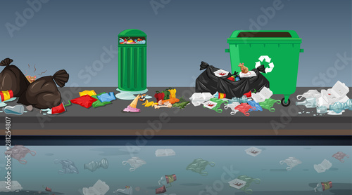 Rubbish in street scene