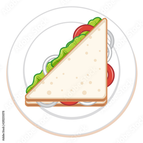 Sandwich isolated on white in half