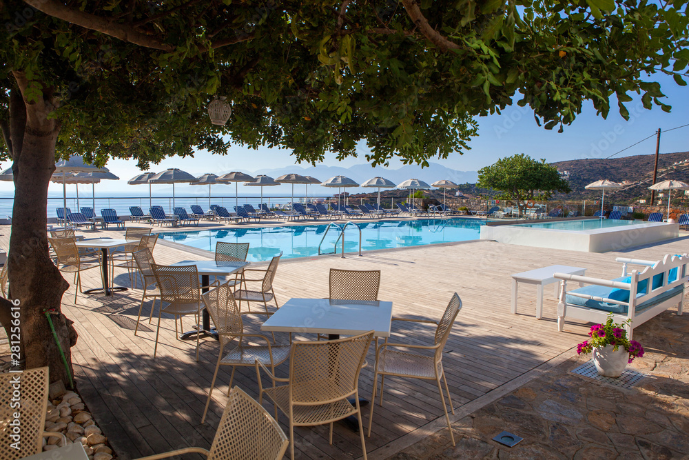 Elounda, Crete/Greece. — 01 July 2015. Hotel Elounda Ilion.