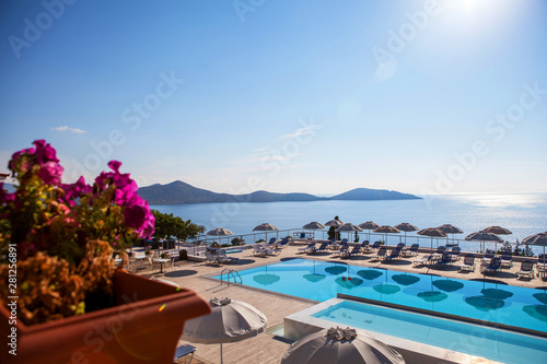Fototapeta Naklejka Na Ścianę i Meble -  Elounda, Crete/Greece. — 01 July 2015. Hotel Elounda Ilion.