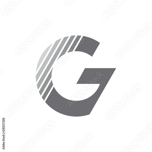 letter g circle silhouette arrow geometric logo vector