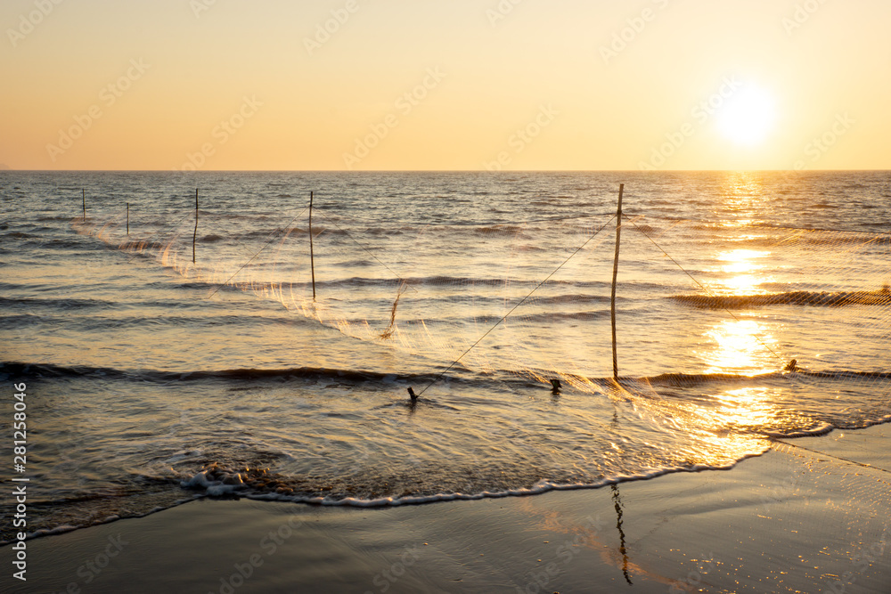 The fisherman's net and sunset