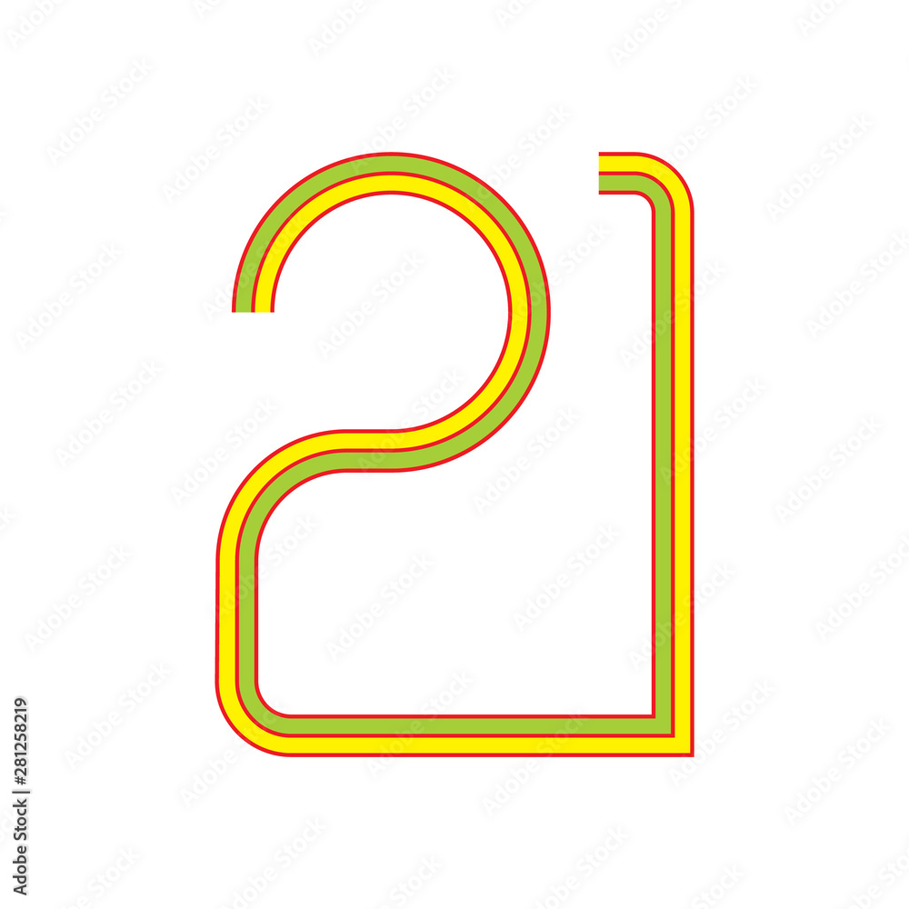 number 21 stripes line design symbol vector number 21 stripes line design symbol vector