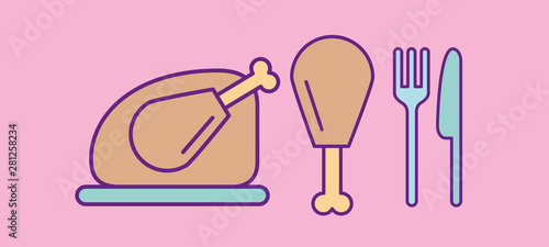 Chicken food vector design