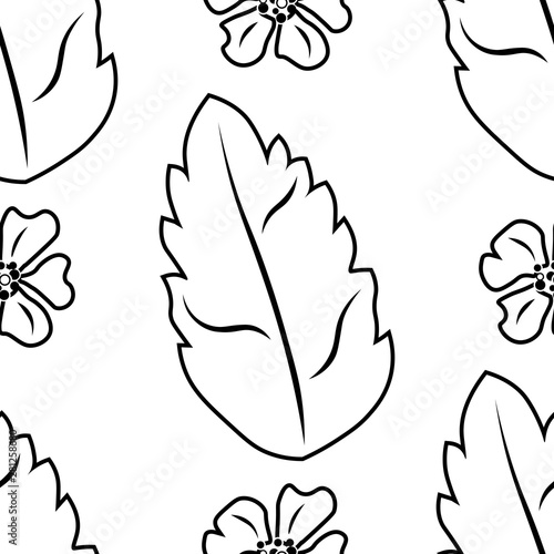 floral seamless pattern with flowers and leaves